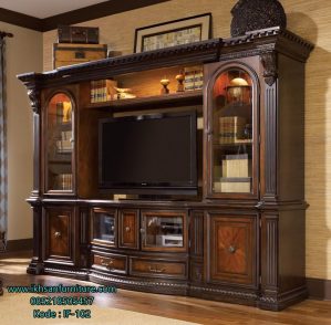 Bufet Tv Mewah Modern Kayu Jati