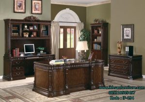 Desain Meja Kerja Direkture Kayu Jati