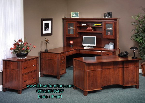 Set Meja Kantor Jati Mewah