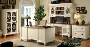 Set Meja Kerja Minimalis Modern Klasik