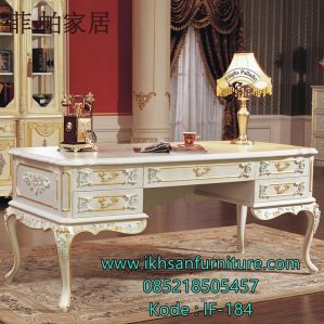 Meja Kerja Ukir Minimalis Modern Klasik