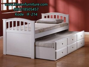 Tempat Tidur Sorong Murah Minimalis Putih