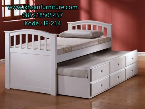 Tempat Tidur Sorong Murah Minimalis Putih