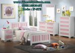 Set Tempat Tidur Anak Perempuan Putih Pink