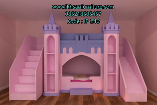 Tempat Tidur Kastil Princess Pink