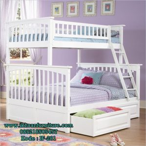 Tempat Tidur Tingkat Putih Minimalis Alisa