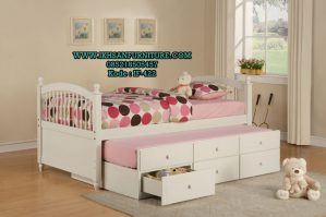 Tempat Tidur Anak Sorong Laci Minimalis Putih