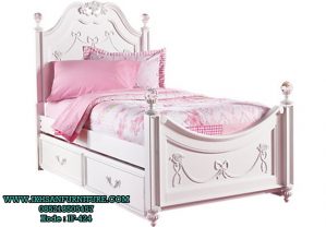 Tempat Tidur Princess Sorong Minimalis Putih