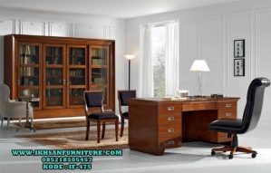 Meja Kantor Kayu Jati Minimalis Modern