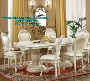 Set Meja Makan Minimalis 6 Kursi Cat Duco