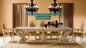 Set Meja Makan Ukir Mewah Minerva Victorian