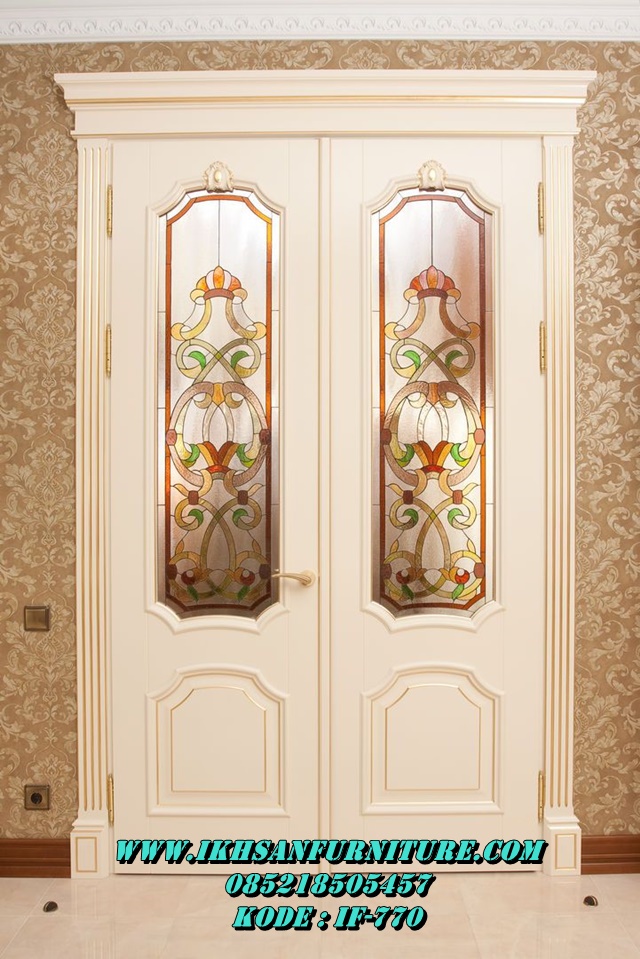 Kusen Pintu Rumah Klasik Plus Kaca Patri