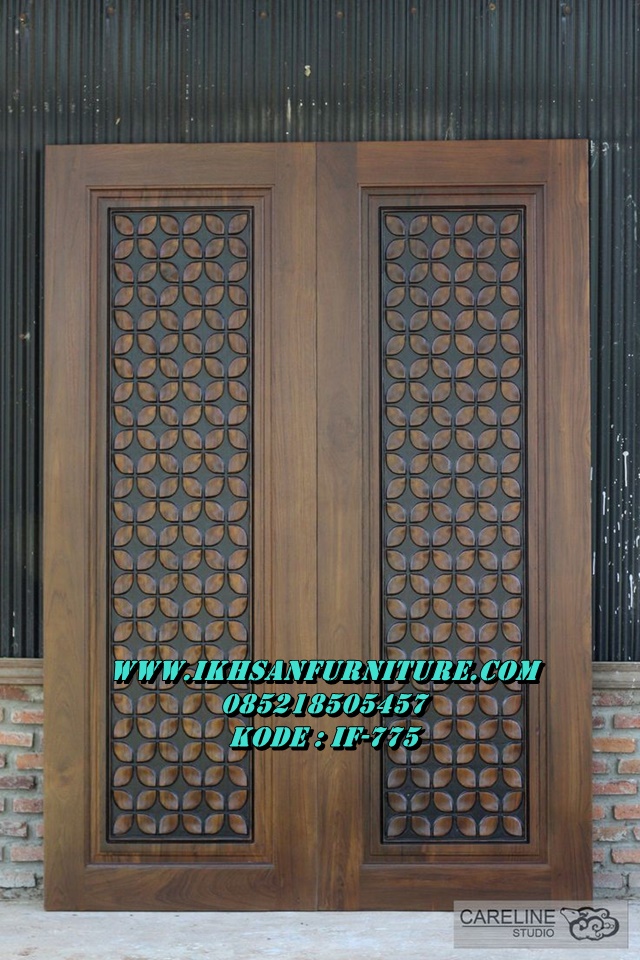 Pintu Double Klasik Ukir Mewah Kayu Jati