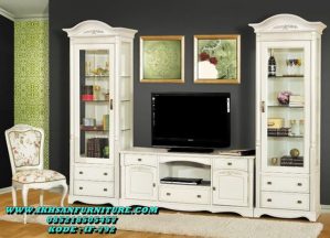 Bufet Meja Tv Lemari Hias Kaca Cat Duco Modern Class