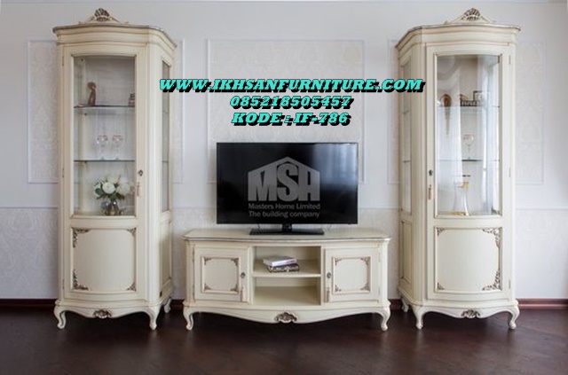 Bufet Tv Lemari Hias Kaca Eropa Style
