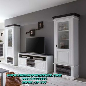 Bufet Tv Minimalis Lemari Hias Kaca Modern Cat Duco