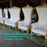 Set Kursi Pengantin Besan Warna Putih Gold