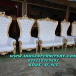 Set Kursi Pengantin Mewah Gold Putih
