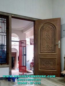 Pintu Single Rumah Model Ukir Kayu Jati