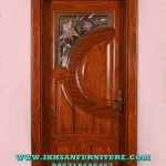 Pintu Kamar Klasik Kaca Patri Kayu Jati