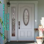 Pintu Rumah Lebar Sebelah Minimalis Klasik Kaca Patri Motif