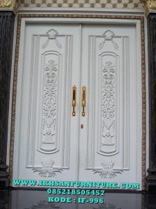 Pintu Rumah Mewah Ukir Klasik Cat Duco Kayu Jati